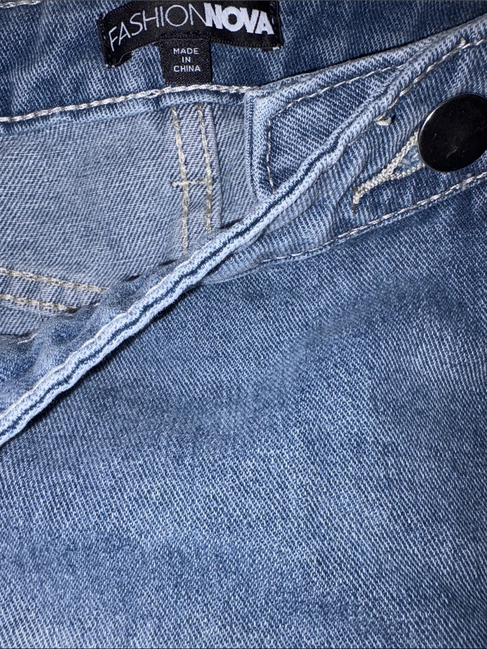 Fashion Nova Light Blue Denim micro Mini Skirt - Picture 5 of 5
